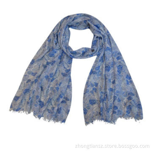 Viscose Scarf for spring and summer, leaf print, various colors are available